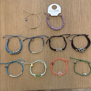 Pura Vida Multicolor String Bracelet Lot - 10 Bracelets